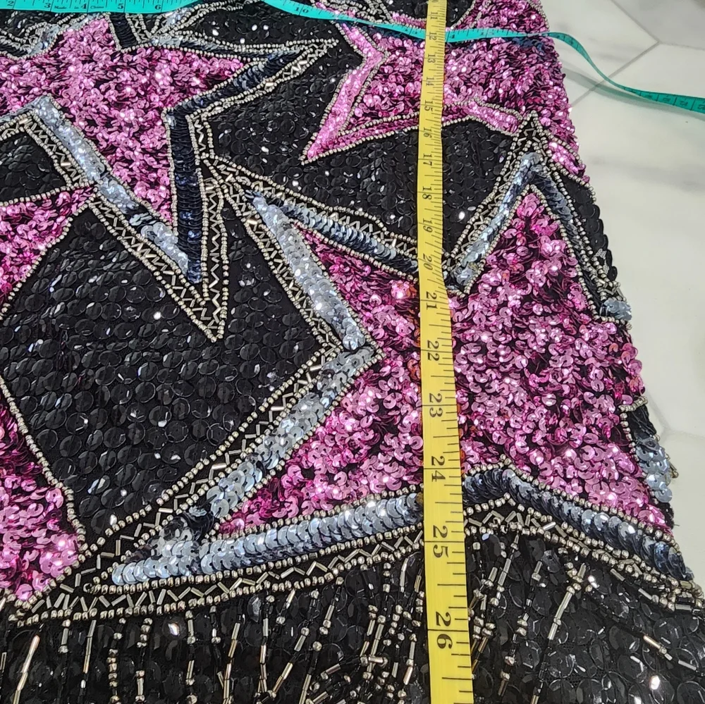 [ NASTY GAL] brand new with tags  Women's size 6- TASSEL  BEADED STAR MINI DRESS - Picture 12 of 16